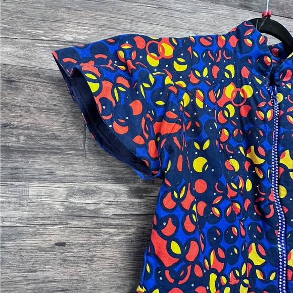 Colorful Full Zip Women's Blouse Top - Picture 7 of 9